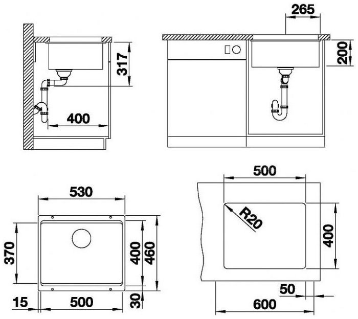 Мийка Blanco ETAGON 500-U 522229