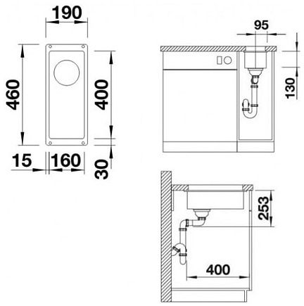 Мийка Blanco SUBLINE 160-U 523405