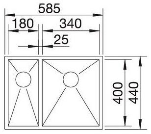 Мийка Blanco ZEROX 340/180-U 521614