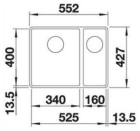Мийка Blanco SUBLINE 340/160-F 523570