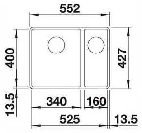 Мийка Blanco SUBLINE 340/160-F 523573