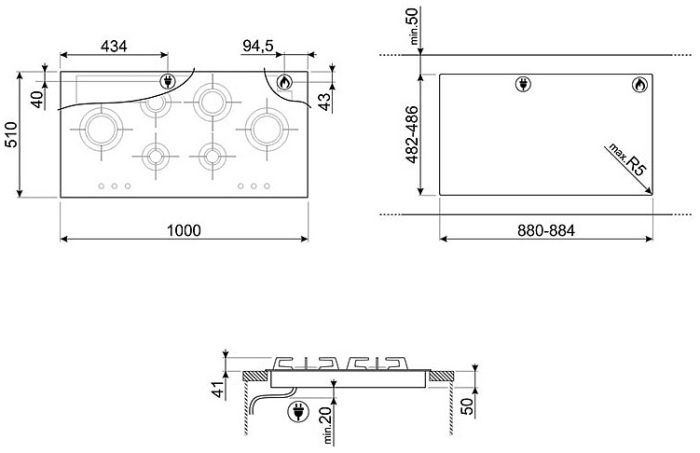 Варильна поверхня Smeg PXL6106