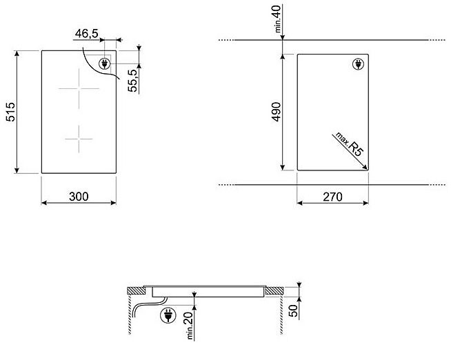 Варильна поверхня Smeg SI5322B