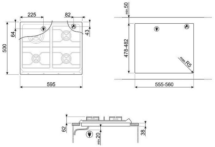 Варильна поверхня Smeg SR964XGH