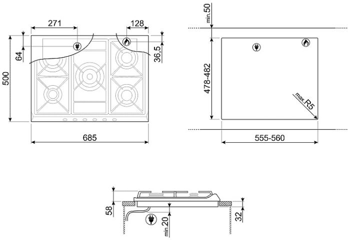 Варильна поверхня Smeg SR975PGH