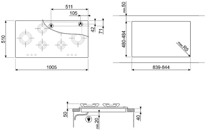 Варильна поверхня Smeg P106ES