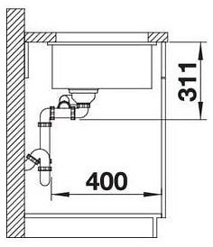 Мийка Blanco SUBLINE 350/150-U кераміка 523741