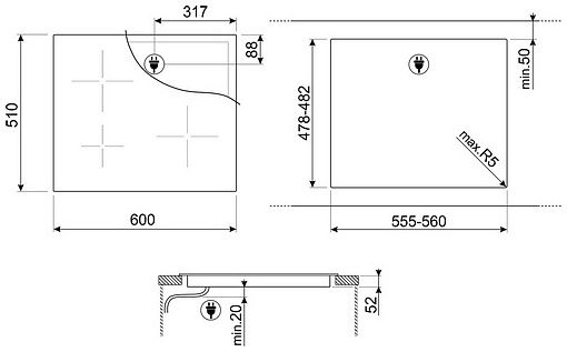 Варильна поверхня Smeg SI2641D
