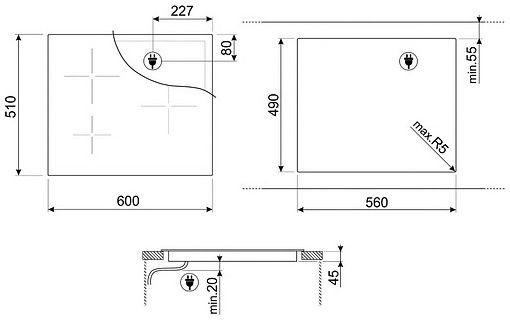 Варильна поверхня Smeg SI7643B