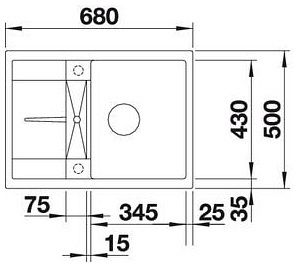 Мийка Blanco METRA 45 S Compact 525913