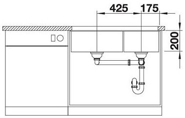 Мийка Blanco SUBLINE 480/320-U 525993