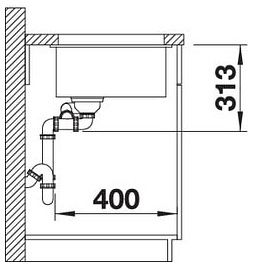 Мийка Blanco SUBLINE 340/160-U чорний