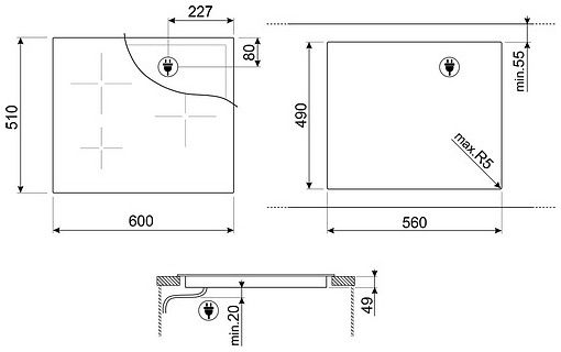 Варильна поверхня Smeg SI2M7643DW