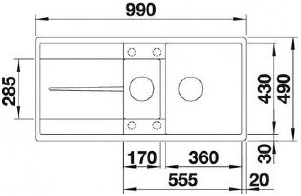 Мийка Blanco METRA 6 S-F 525929