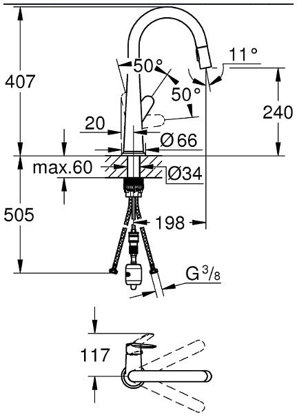 Змішувач GROHE Valetto 30419000