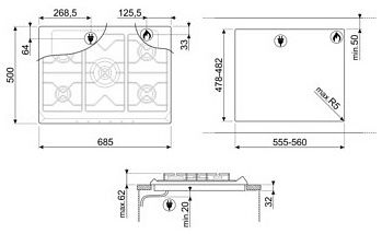 Варильна поверхня Smeg SRV876AVOGH2