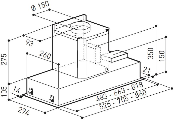 Витяжка Zirtal CT-STYLE 90 WH GLASS
