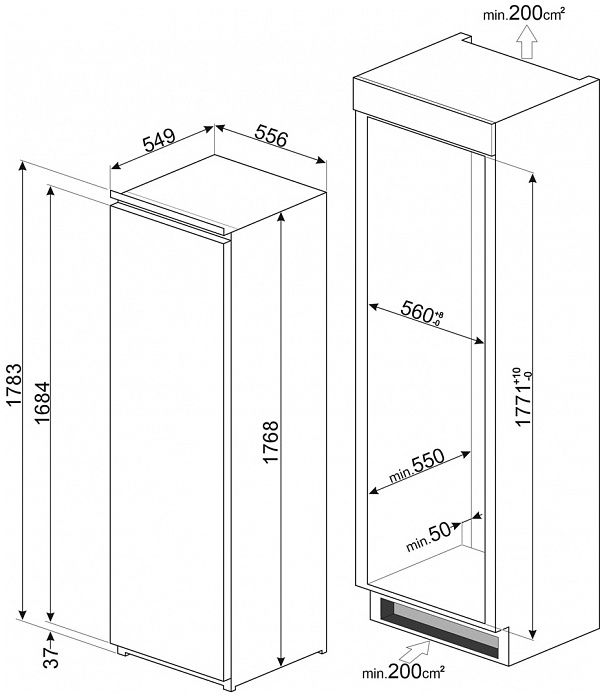 Морозильна камера Smeg S8F174DNE