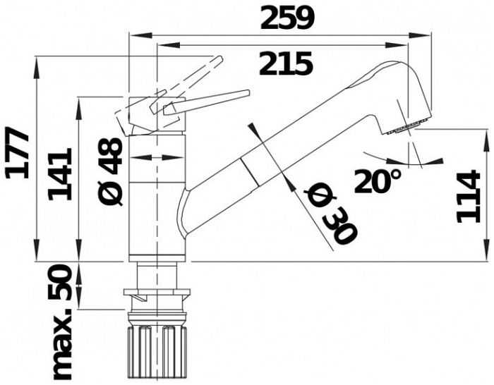 Змішувач Blanco WEGA-S II 526424