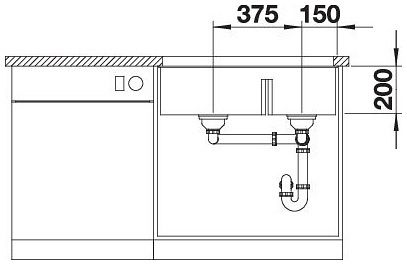 Мийка Blanco SUBLINE 430/270-U 527167