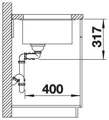 Мийка Blanco SUBLINE 430/270-U 527167