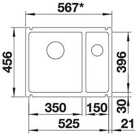 Мийка Blanco SUBLINE 350/150-U кераміка 523746