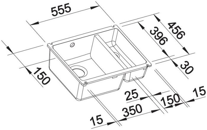 Мийка Blanco SUBLINE 350/150-U кераміка 523746