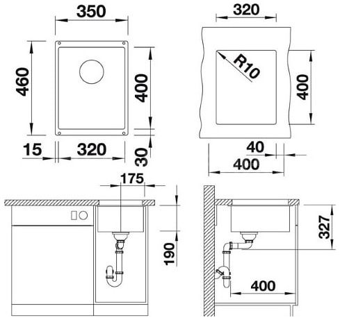 Мийка Blanco SUBLINE 320-U 523408