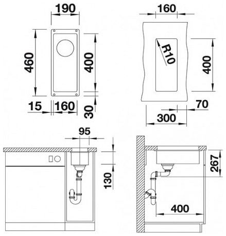 Мийка Blanco SUBLINE 160-U 523400