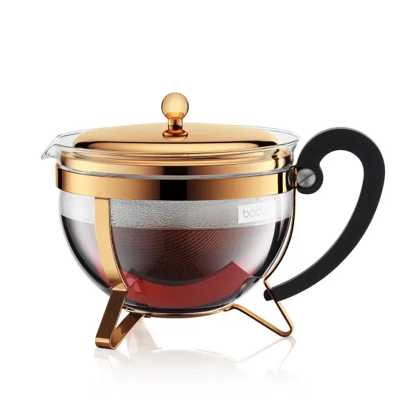 Чайник заварювальний Bodum Chambord | 1.5 л | прозорий з жовтим (11656-17)