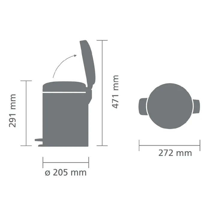Бак для сміття Brabantia Pedal Bin | Newicon | об'єм 5 л | білий (112065)