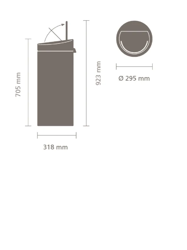 Бак для сміття Brabantia Touch Bin 30л | сталь матова (115462)