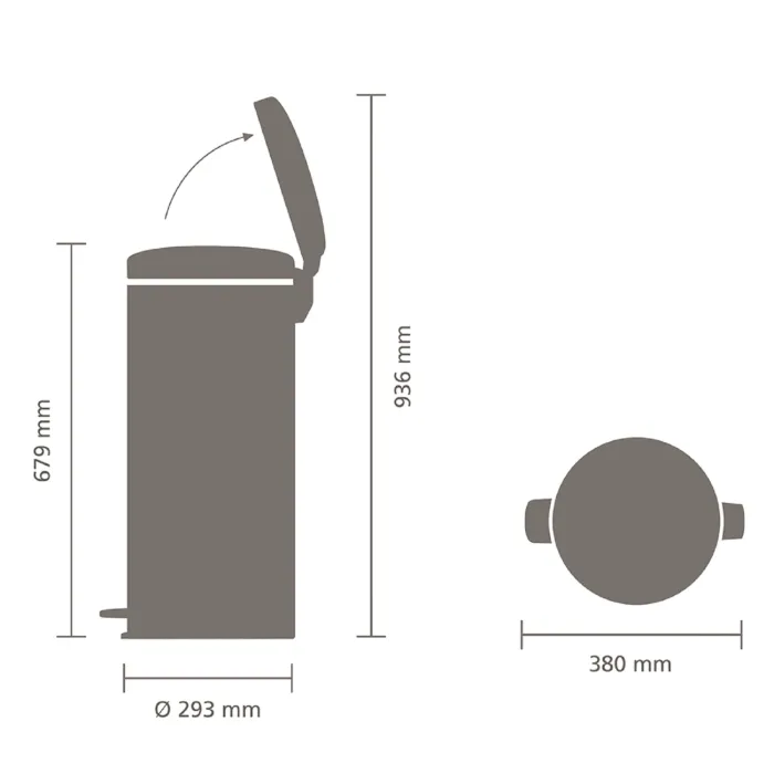 Бак для сміття Brabantia Pedal Bin 30л | шампань бежевий (304484)