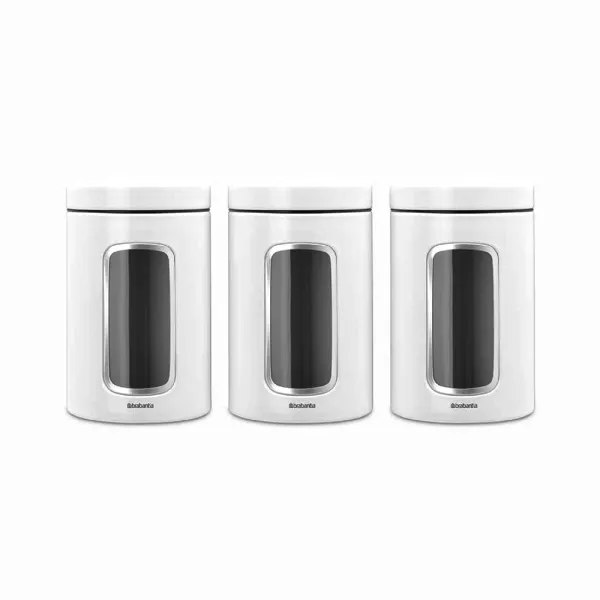Набір ємностей для зберігання Brabantia Window Canister | 1.4 л | білий | 3 шт. (306068)