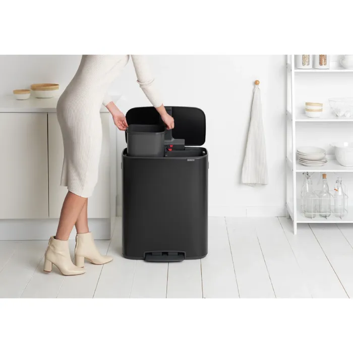 Бак для сміття Brabantia з педаллю 2х30л | чорний (211508)
