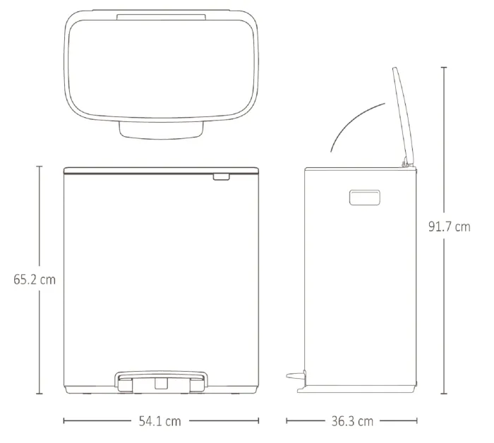Бак для сміття Brabantia з педаллю 2х30л | чорний (211508)