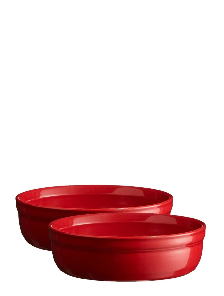 Фото - Форма для випічки й запікання Emile Henry Набір форм для крем-брюле  13 см | червоний | 2 штуки  (344013)