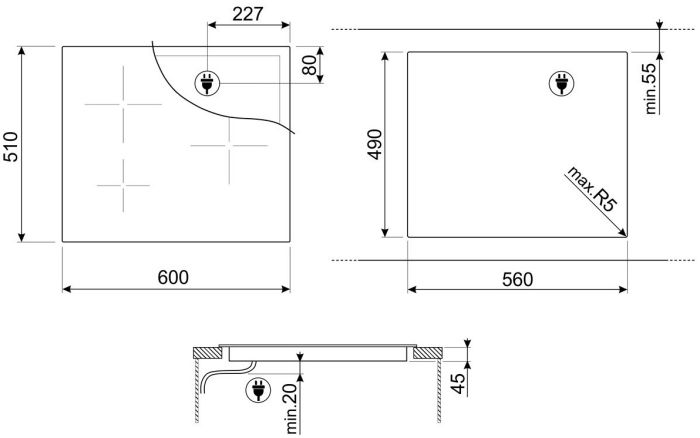 Варильна поверхня Smeg SI7633B