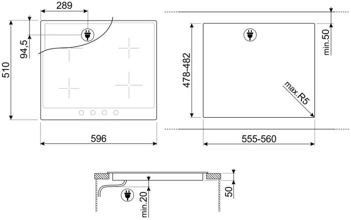 Варильна поверхня Smeg SI964NM