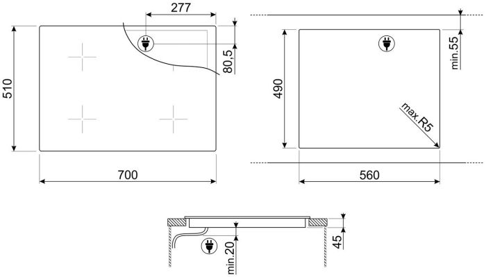 Варильна поверхня Smeg SI1M7733B