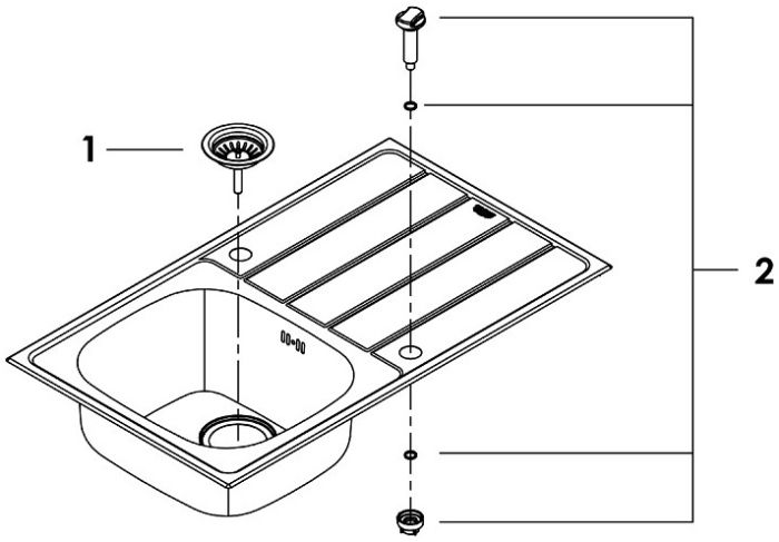 Мийка GROHE K 200 45-S 86 - 50 31552SD1