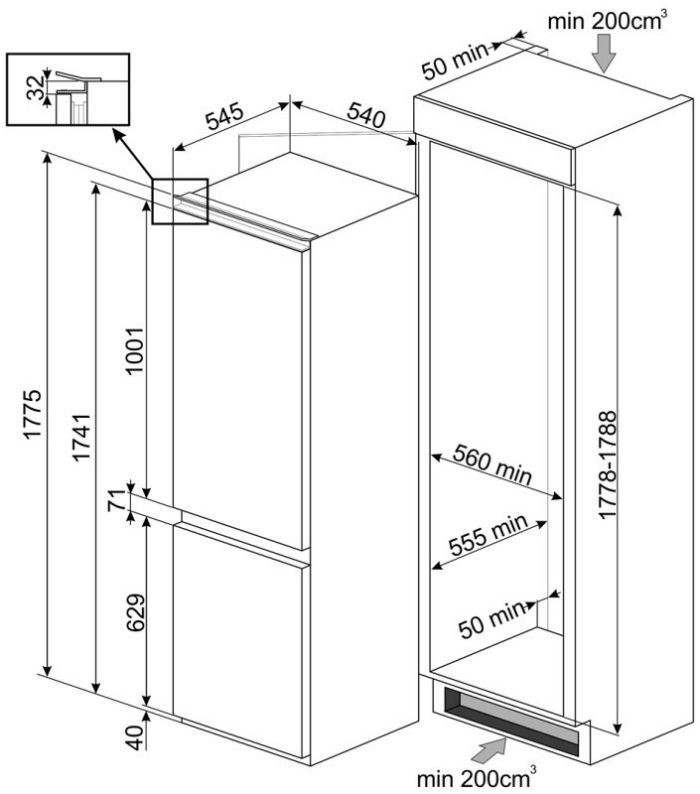 Холодильник Smeg C8175TNE