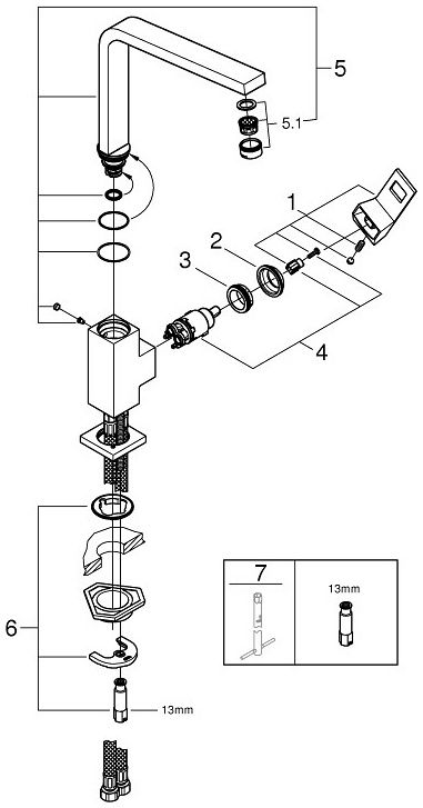 Змішувач GROHE Eurocube 31255000