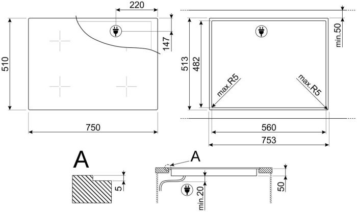 Варильна поверхня Smeg SI1M4744D