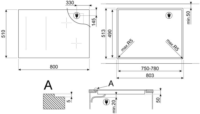 Варильна поверхня Smeg SI1M4854D