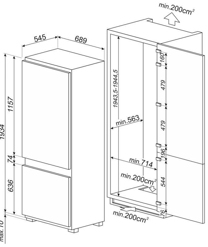 Холодильник Smeg C875TNE