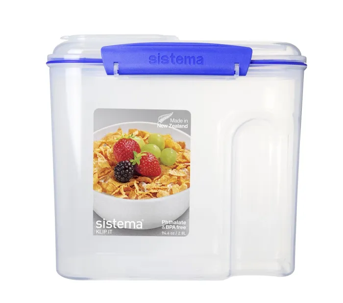 Контейнер для сипучих продуктів Sistema Klip It | 2.8 л | прозорий синій (1430)
