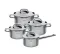 Набір каструль Sola Zuma | сріблясті | 4 предмети (13ZUMA 004)